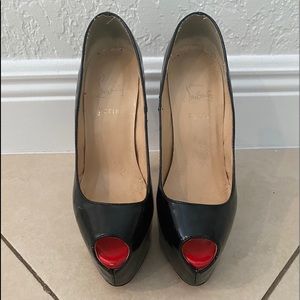 Christian Louboutin black Daffodil peep toe